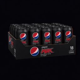 Pepsi Max 18-pak dåser (18x33cl), AI-genereret billede